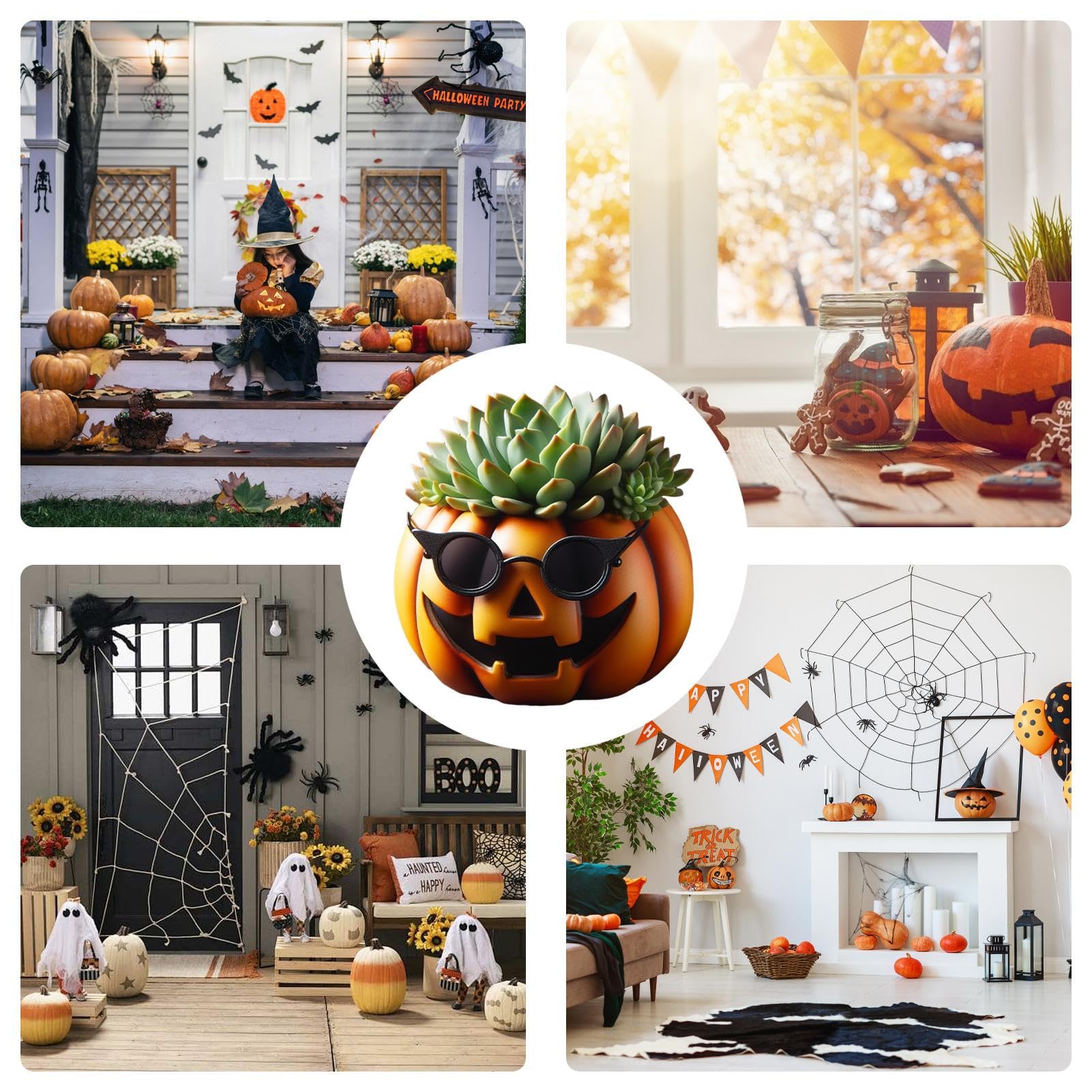 おみつ様 リメイク鉢 パンプキンプラ鉢 ハロウィン